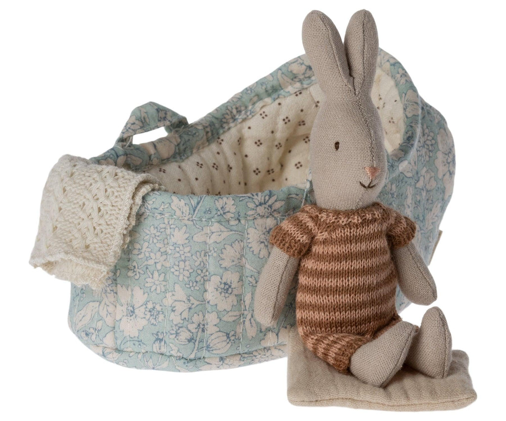 Maileg Micro Bunny Rabbits In Carrycots 3 ASSTD AW2023 PREORDER - Ruby & Grace 