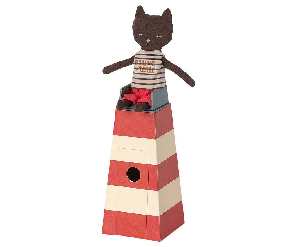Maileg Lifeguard Cat/ Lighthouse Cat. Beach Collection. NEW ARRIVAL BACK IN STOCK.