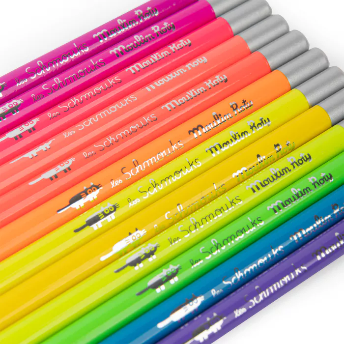 Moulin Roty Schmouks Fluorescent Coloured Pencils – Set of 12 NEW ...