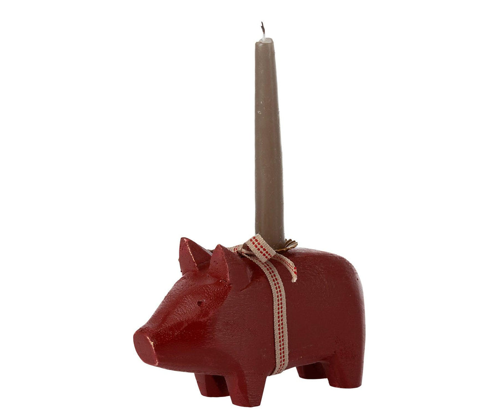 Maileg Small Red Pig Candle Holder AW2023 PREORDER - Ruby & Grace 