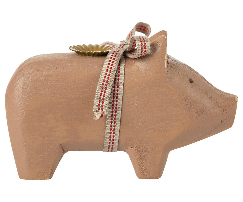 Maileg Small Old Rose Pig Candle Holder AW2023 PREORDER - Ruby & Grace 