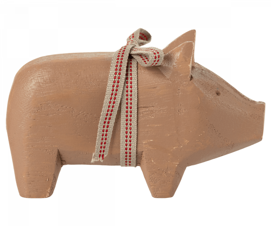 Maileg Small Old Rose Wooden Pig AW2023 NEW ARRIVAL - Ruby & Grace 