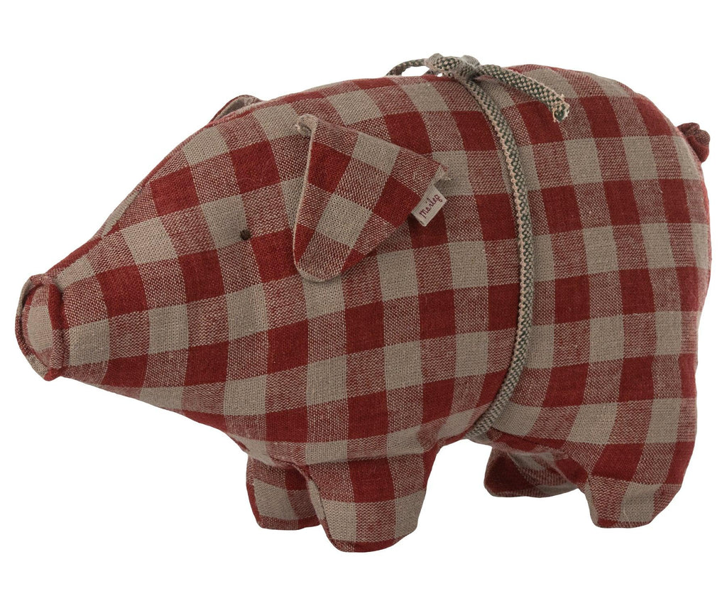 Maileg Accessory Pig Small Red Check AW2023 PREORDER - Ruby & Grace 
