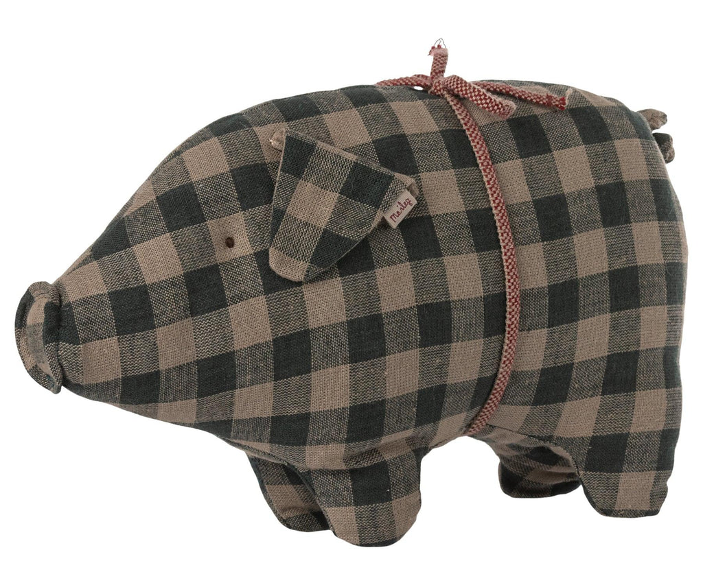 Maileg Accessory Pig Small Green Check AW2023 PREORDER - Ruby & Grace 