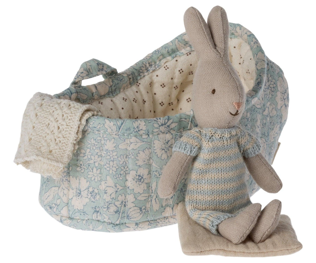 Maileg Micro Bunny Rabbits In Carrycots 3 ASSTD AW2023 PREORDER - Ruby & Grace 