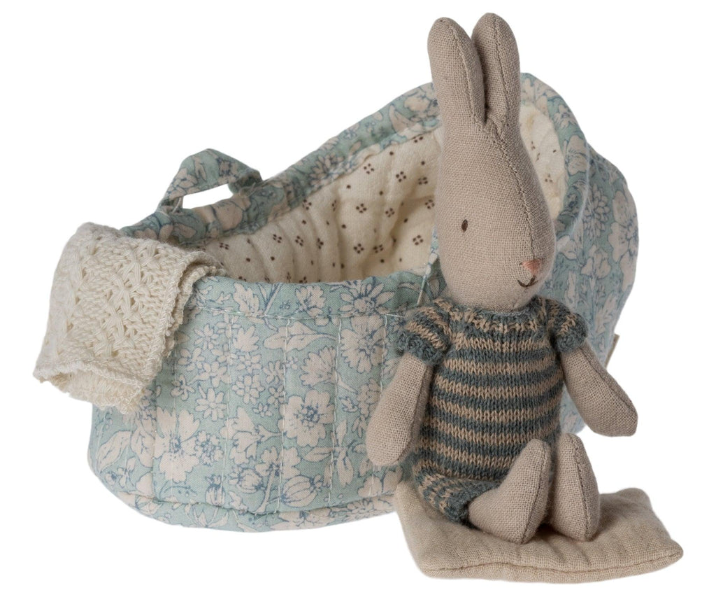 Maileg Micro Bunny Rabbits In Carrycots 3 ASSTD AW2023 PREORDER - Ruby & Grace 