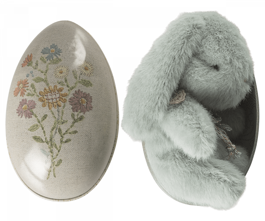 Maileg Mini Plush Bunny & Egg Mint - Ruby & Grace 