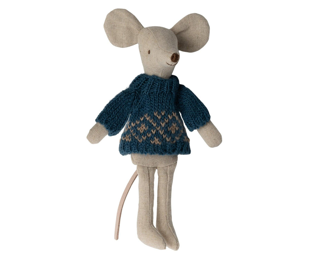 Maileg Knitted Blue Sweater for Mum/Dad Mouse AW2023 PREORDER - Ruby & Grace 