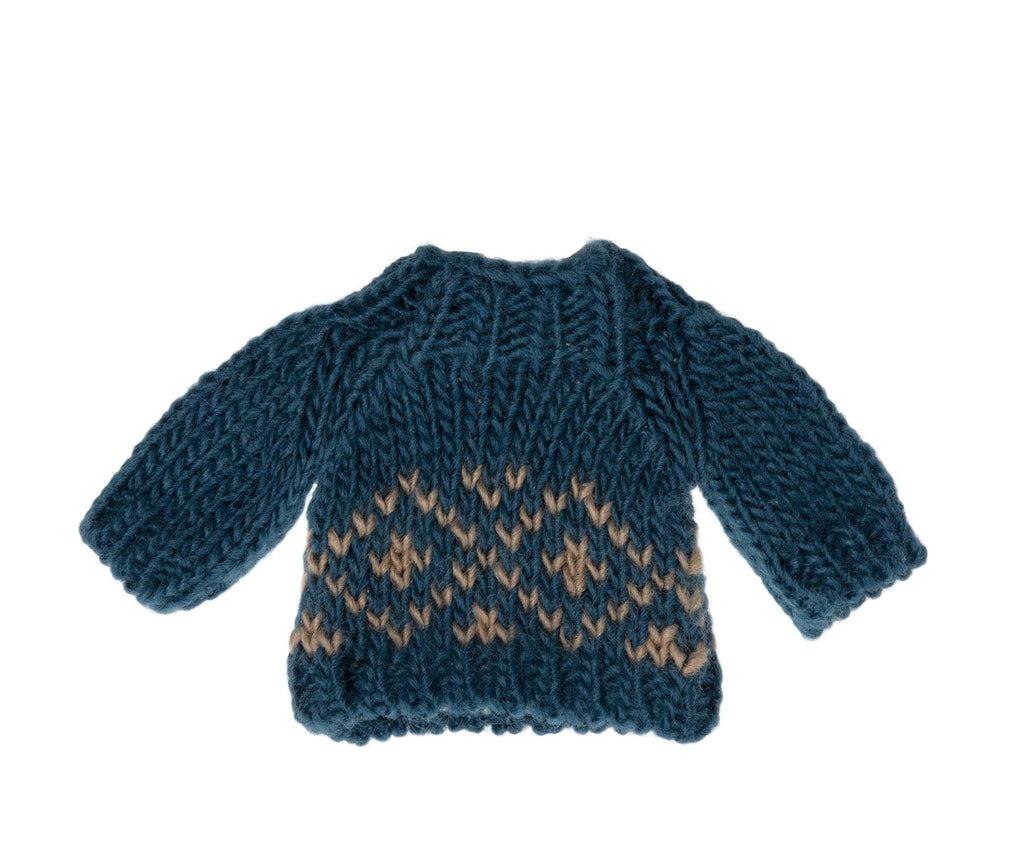 Maileg Knitted Blue Sweater for Mum/Dad Mouse AW2023 PREORDER - Ruby & Grace 