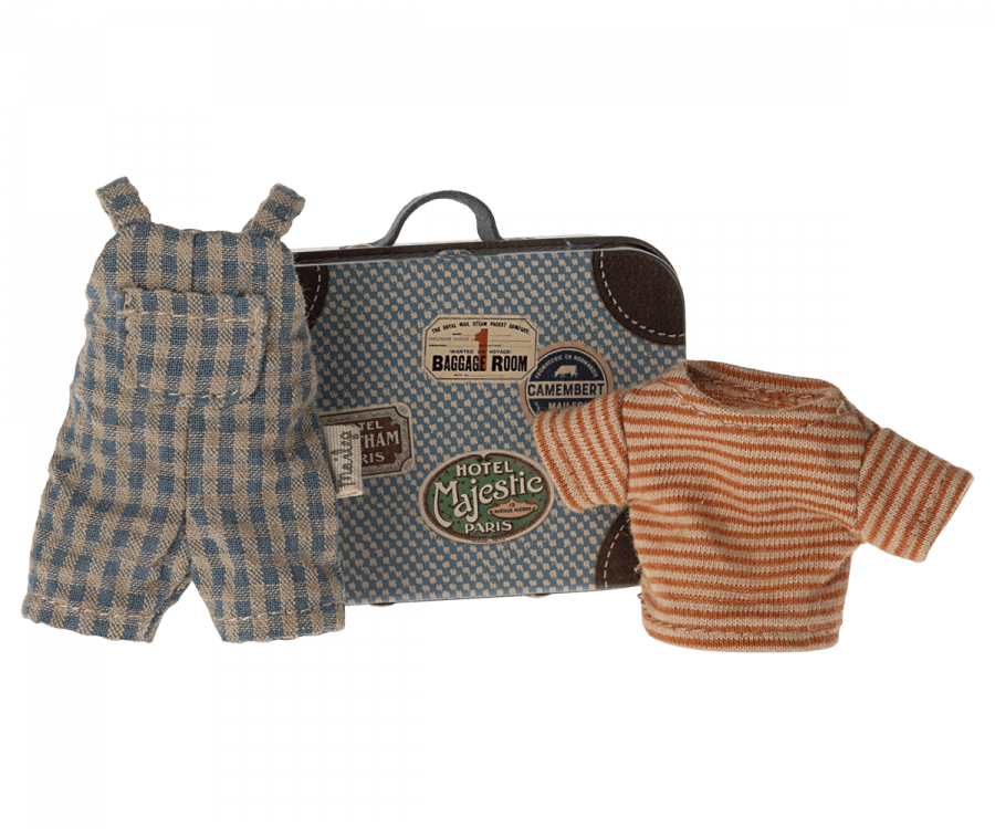 Maileg Mouse Overalls and Shirt in Suitcase for Big Brother Mouse 2024 Preorder Only - Ruby & Grace 