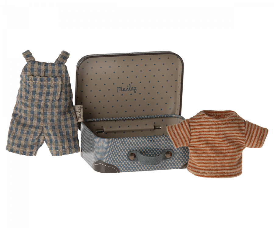 Maileg Mouse Overalls and Shirt in Suitcase for Big Brother Mouse 2024 Preorder Only - Ruby & Grace 