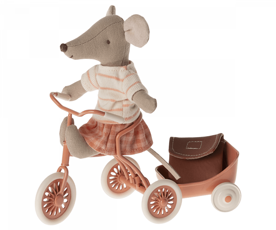 Maileg Tricycle Mouse Big Sister Coral 2024 Preorder Only - Ruby & Grace 