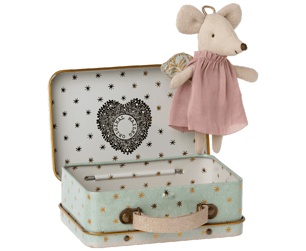 Maileg Angel Mouse in Suitcase - Ruby & Grace 