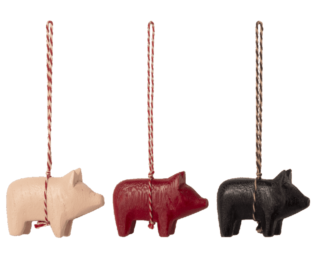 Maileg Wooden Pig Ornament Set of Three SOLD OUT - Ruby & Grace 