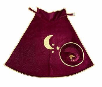 Costume set magician burgundy cape + hat + wand NEW ARRIVAL - Ruby & Grace 