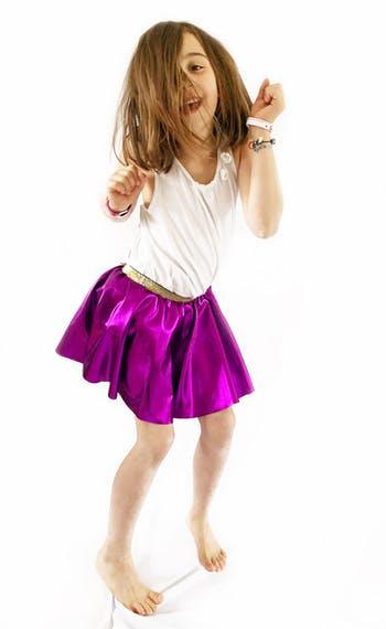 Elastic Metallic Purple Twirly Skirt NEW ARRIVAL - Ruby & Grace 
