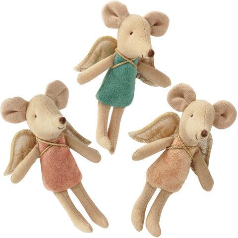 Maileg Angel Fairy Mouse Peach, Green & Pink - Ruby & Grace 