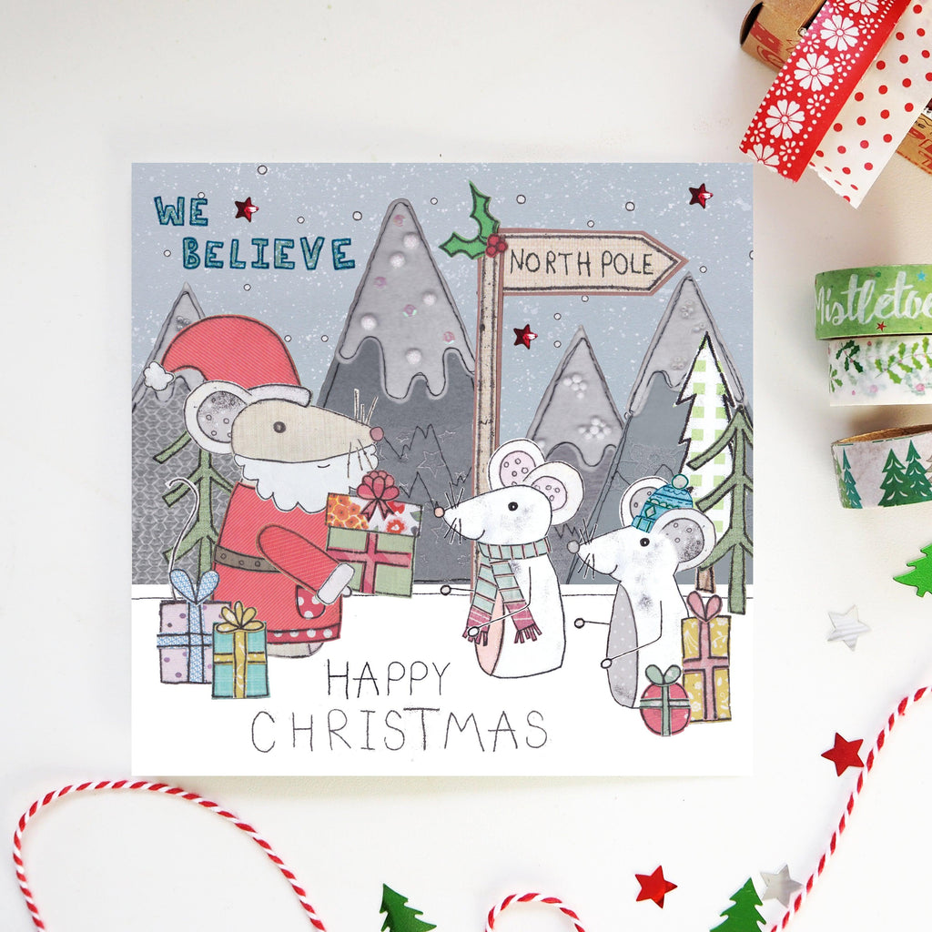 We Believe Christmas Mice Card.