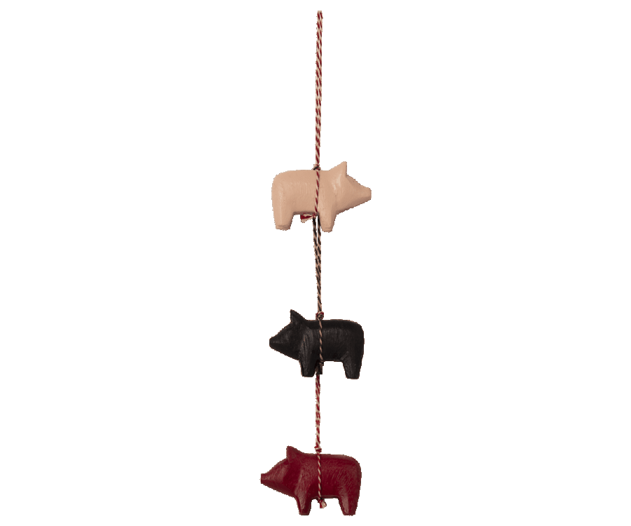Maileg Wooden Pig Ornament Set of Three - Ruby & Grace 