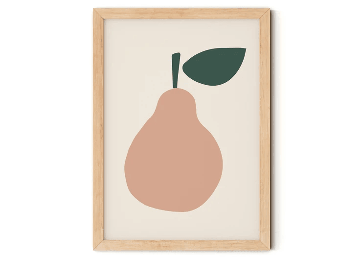 Peach Pear Nursery Print A4.