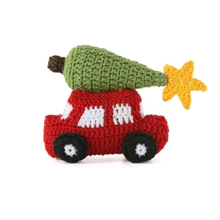 Car with Christmas Tree Ornament.