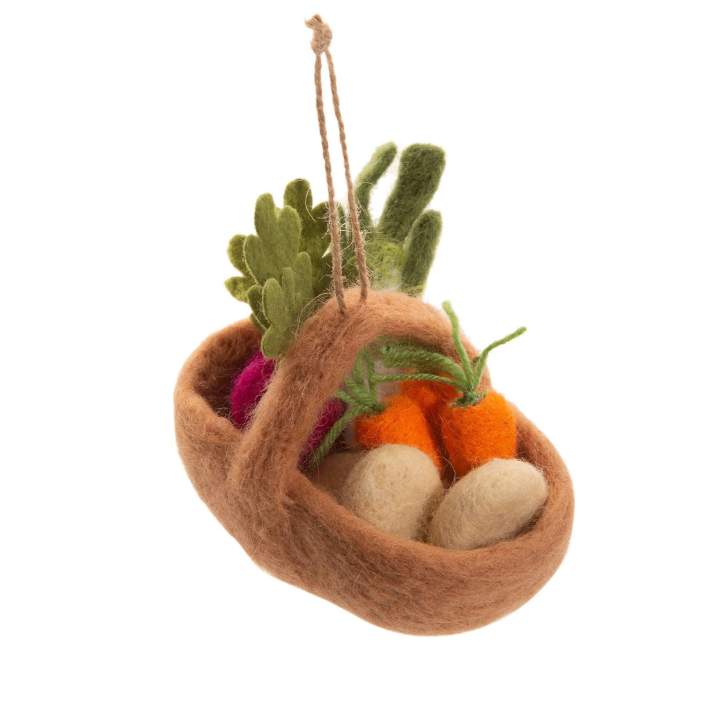 Miniature Vegetable Trug Felt Decoration - Ruby & Grace 