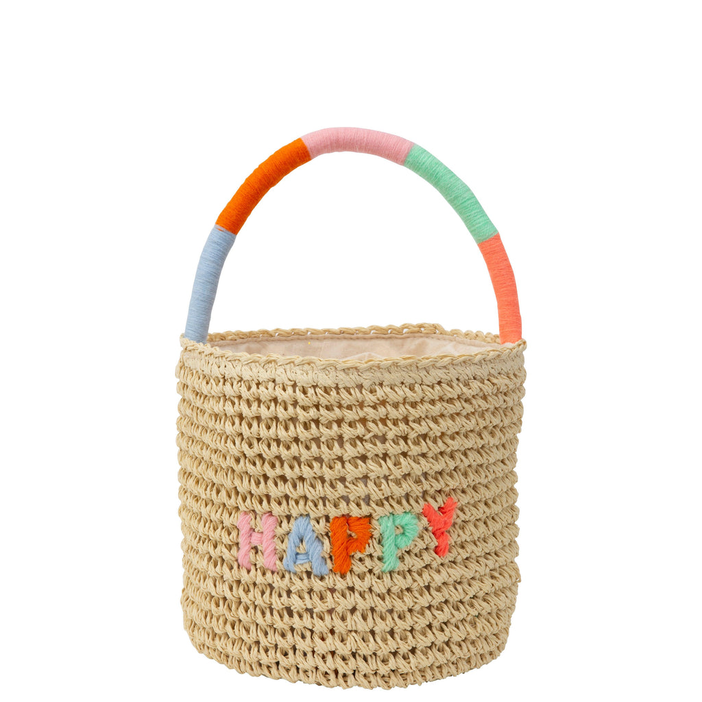 Meri Meri Happy Straw Basket/ Bag.