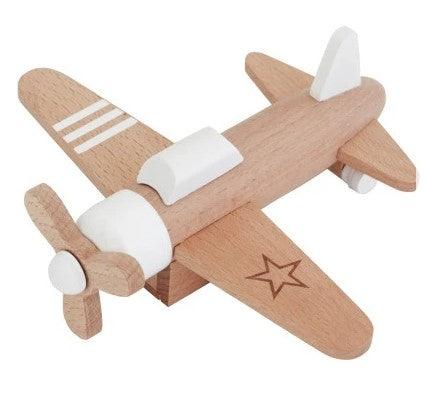 Wooden Wind-up Propeller Plane White SOLD OUT.