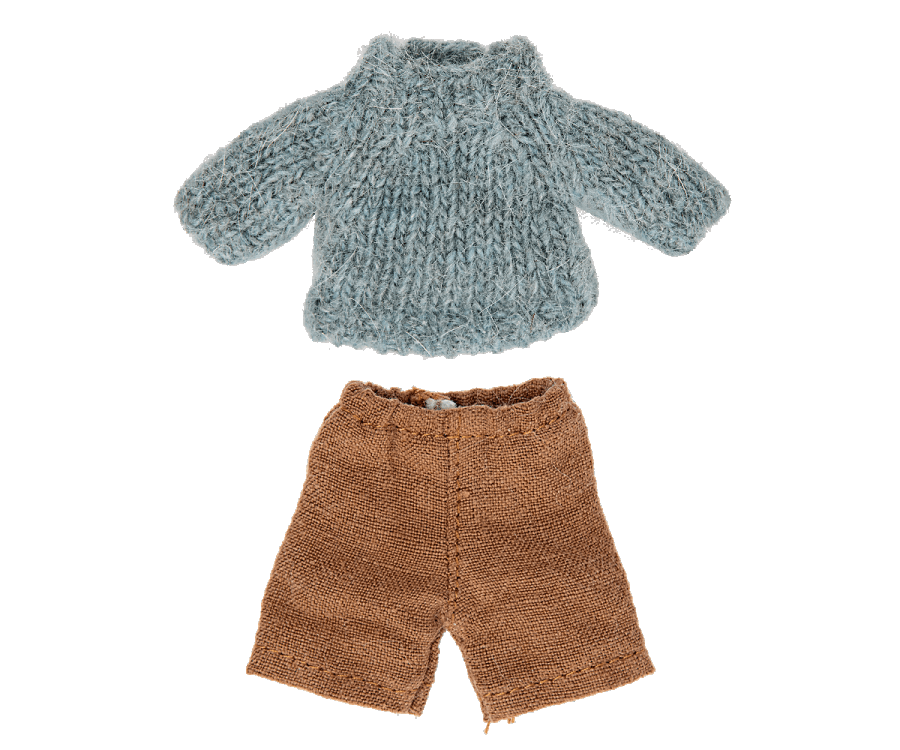 Maileg New Knitted Top and Trousers For Big Brother Mouse : Fall Winter Collection 2022 Clothes - Ruby & Grace 