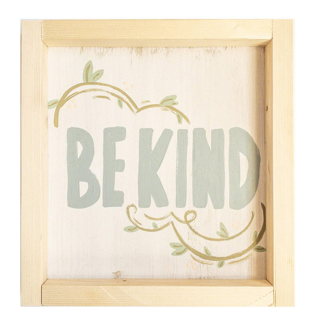 Hand Made Wooden Sign Be Kind Blue.