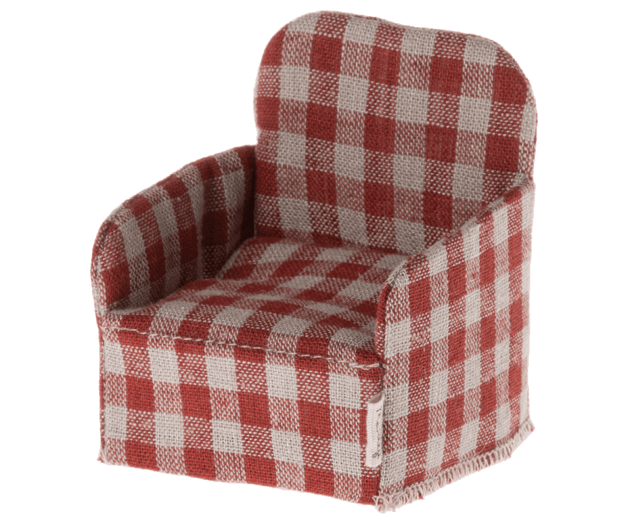 Maileg New Chair for Mice Red Gingham: Fall Winter Collection 2022 - Ruby & Grace 
