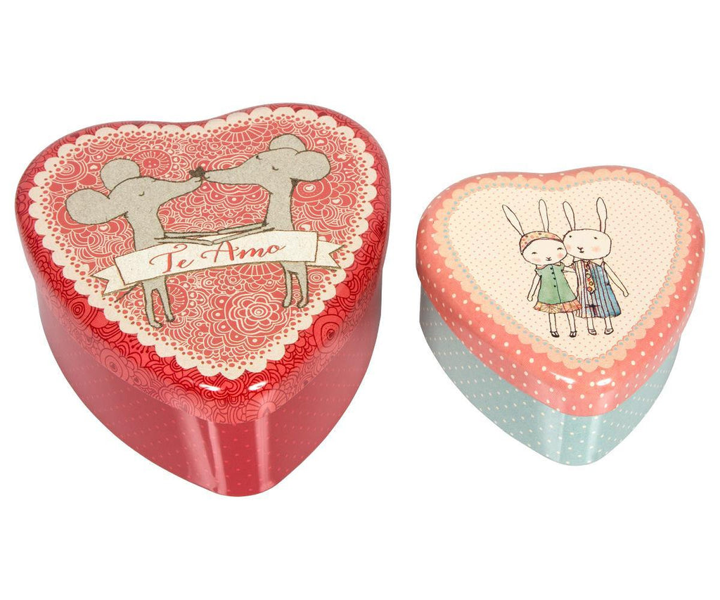 Maileg Metal Heart Tins Loving Couple Set of 2 SOLD OUT.