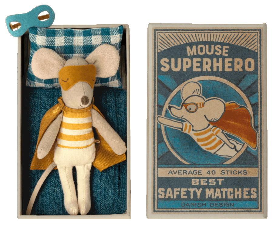 Maileg Super Hero Little Brother Mouse Spring Summer 2022  Expected June PREORDER NOW.