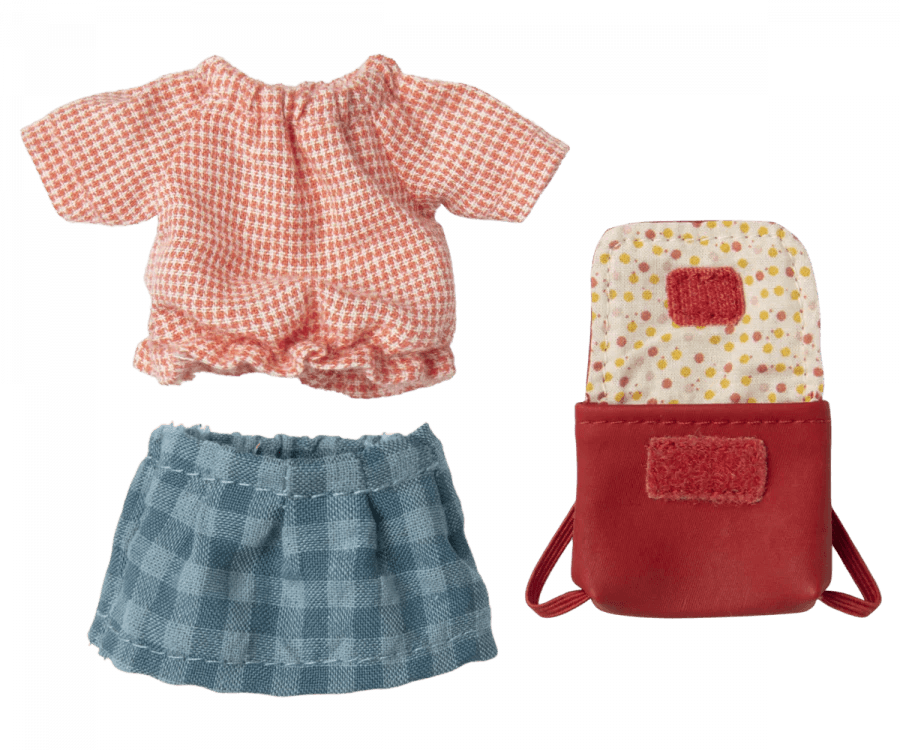 Maileg Mouse Clothes Inc Red Bag : Spring Summer 2023 NEW ARRIVAL - Ruby & Grace 