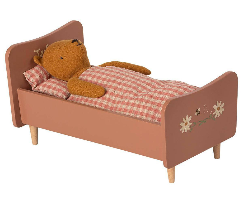 Maileg Teddy Mum Wooden Bed Dusty Rose NEW ARRIVAL.