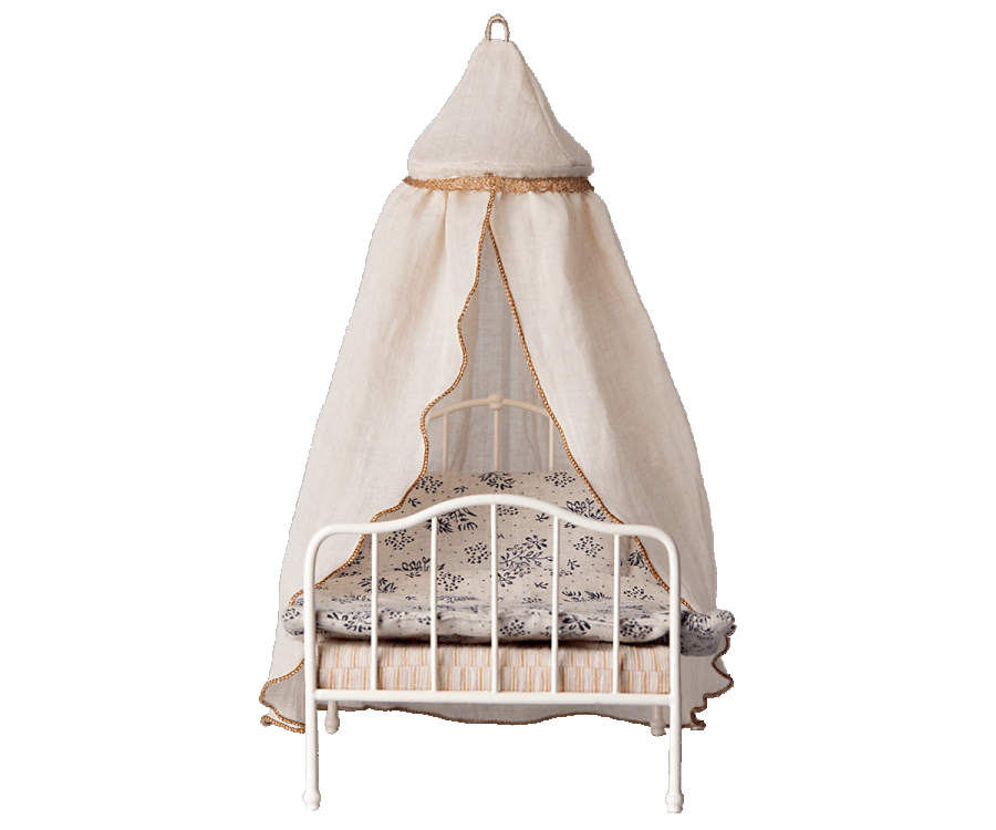 Maileg New Miniature Bed Canopy Cream- Fall Winter Collection 2022 NEW ARRIVAL - Ruby & Grace 