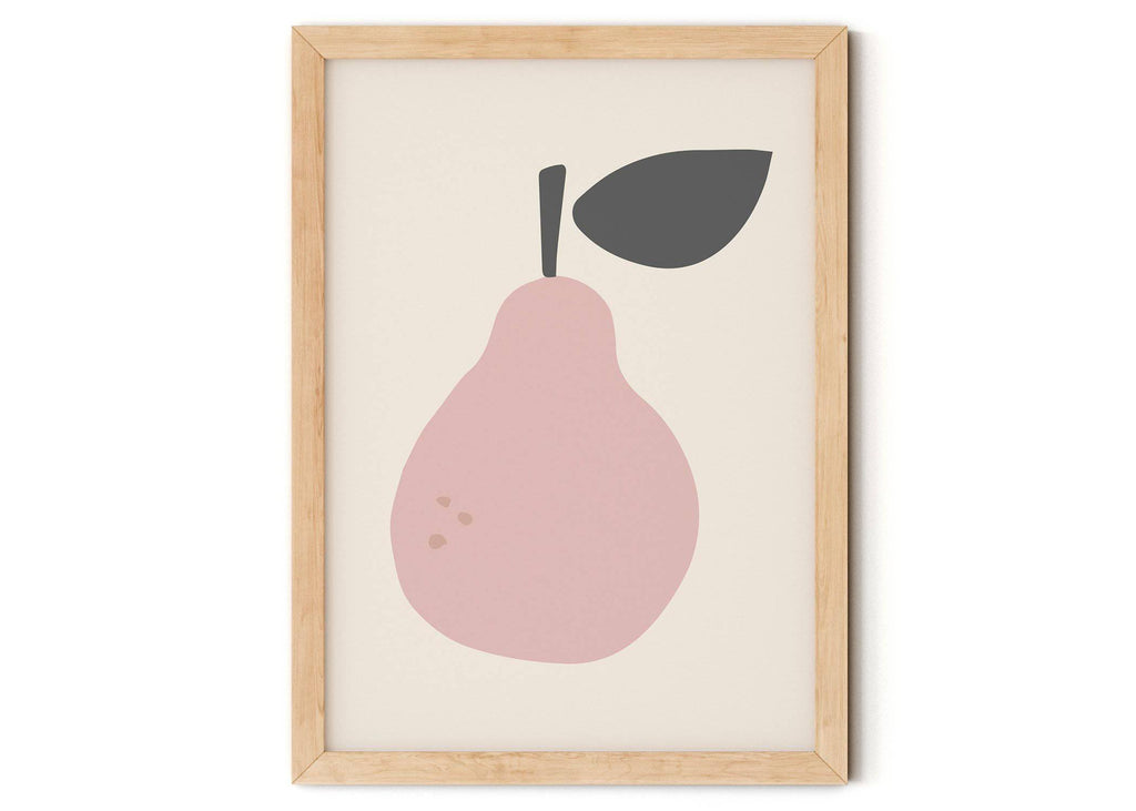 Pink Pear Nursery Print A4.
