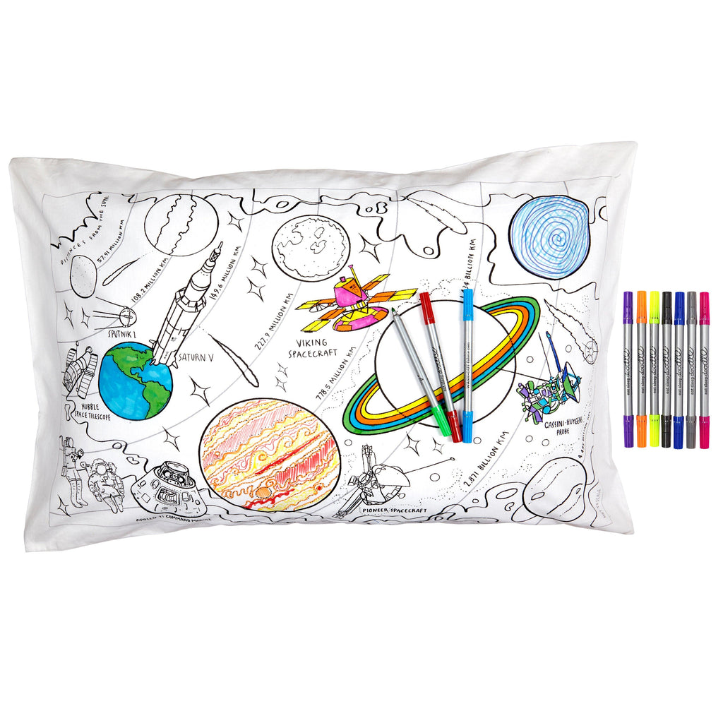 Eat Sleep Doodle Space Explorer Pillowcase.
