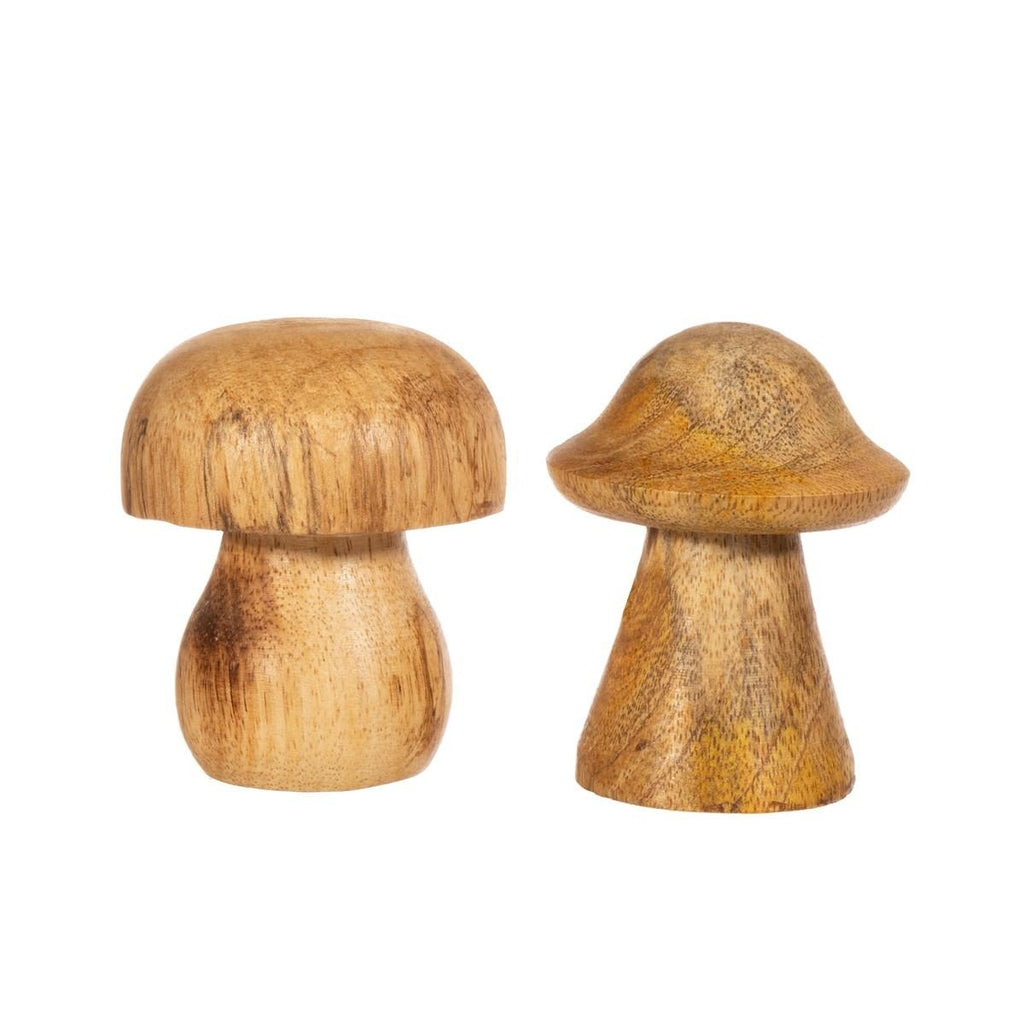 Natural Wood Standing Mushroom Small Assorted NEW ARRIVAL - Ruby & Grace 