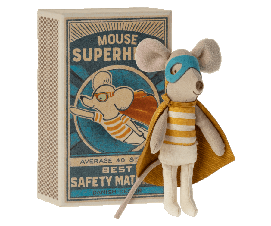 Maileg Super Hero Little Brother Mouse Spring Summer 2022  Expected June PREORDER NOW.