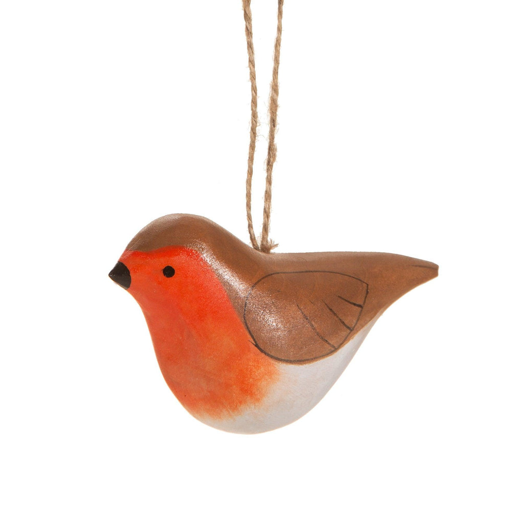 Wooden Robin Ornament Hanging Decoration NEW ARRIVAL - Ruby & Grace 