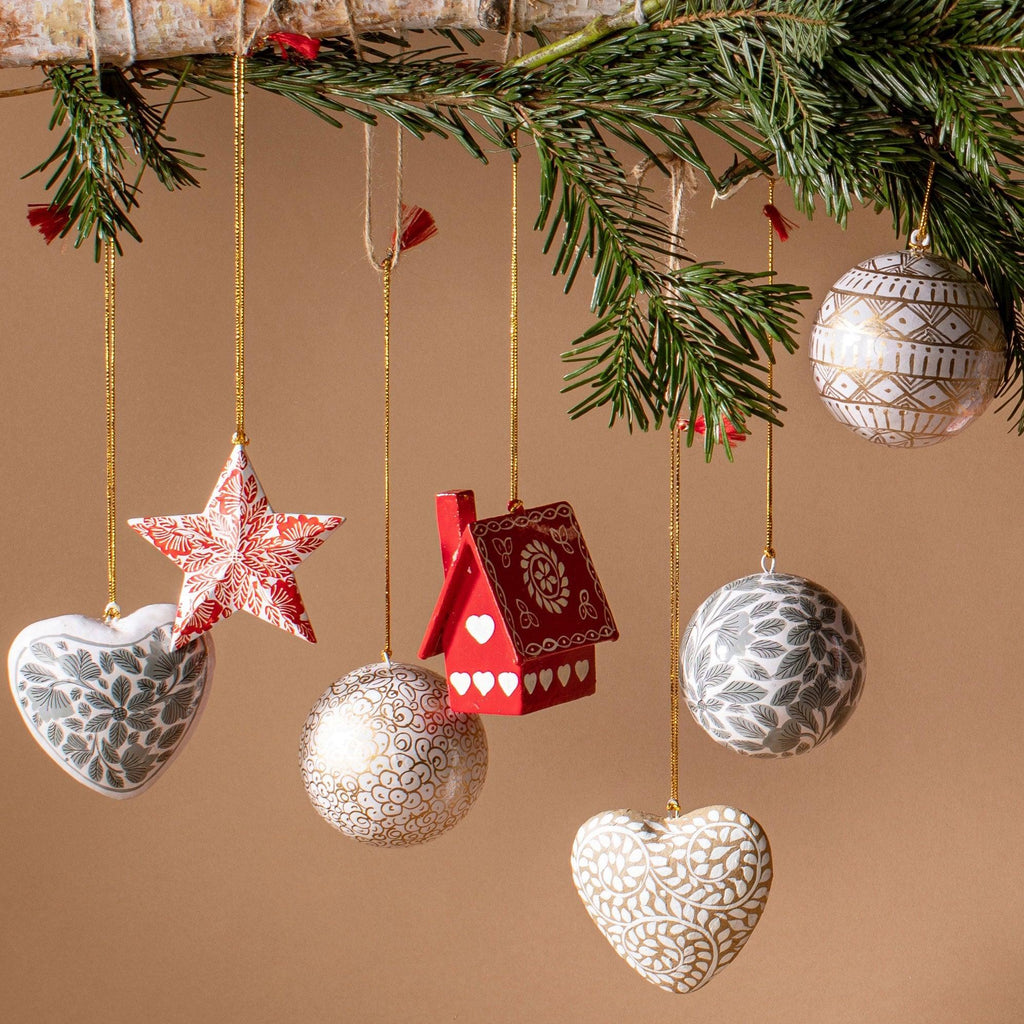 Wooden House Hanging Decorations 2 in Set BACK IN STOCK - Ruby & Grace 
