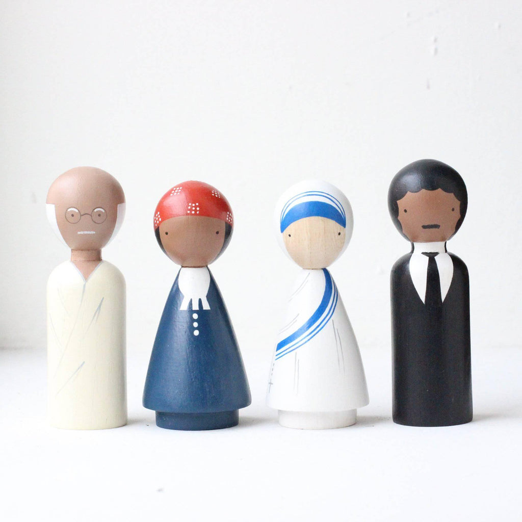 Wooden Peg Dolls : The Peace Makers.