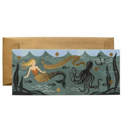 Under The Sea Mermaid Birthday Card.