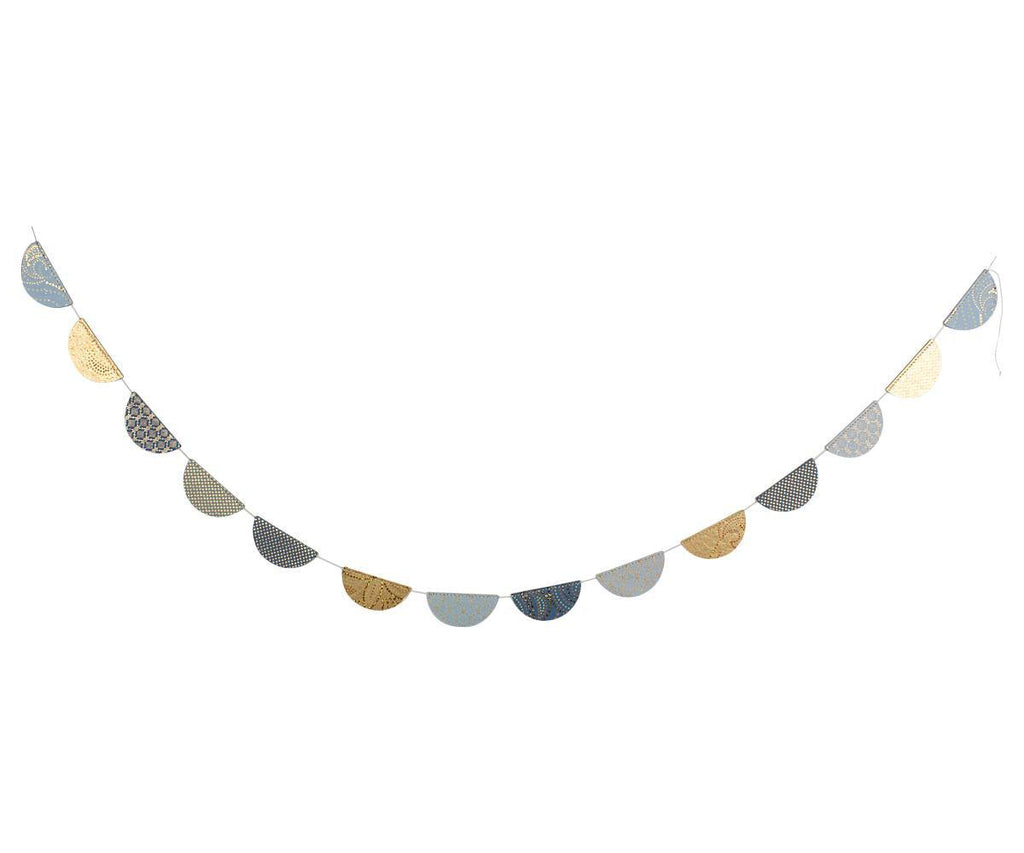 Maileg Christmas Garland Blue and Gold AW21.
