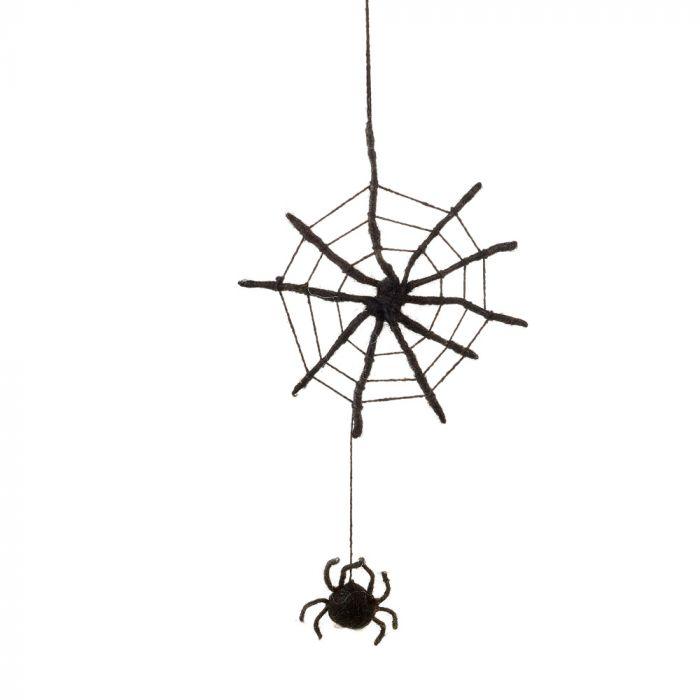 Handmade Felt Fair Trade Spooky Spiderweb Only 3 left Hanging Halloween Decoration.