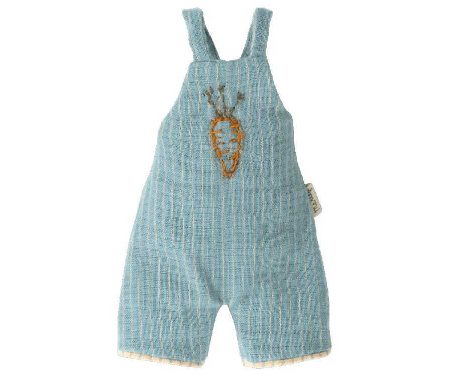 Maileg Overalls Embroidered Carrot Size 2  Spring Summer 22 Expected May PREORDER NOW.