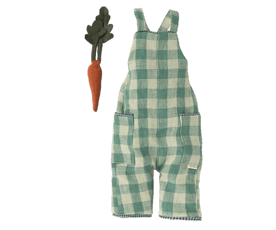 Maileg Gingham Overalls Size 3  Spring Summer 22 Expected Mid May PREORDER NOW.