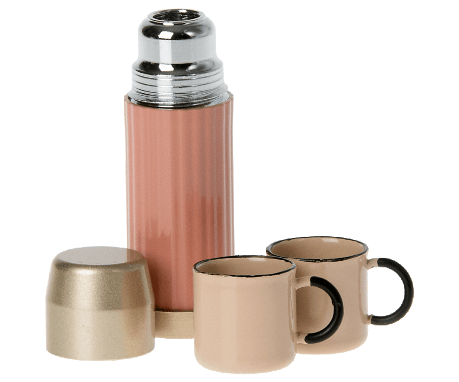 Maileg Thermos Flask and Cups Coral Spring Summer 22  Expected April PREORDER NOW.
