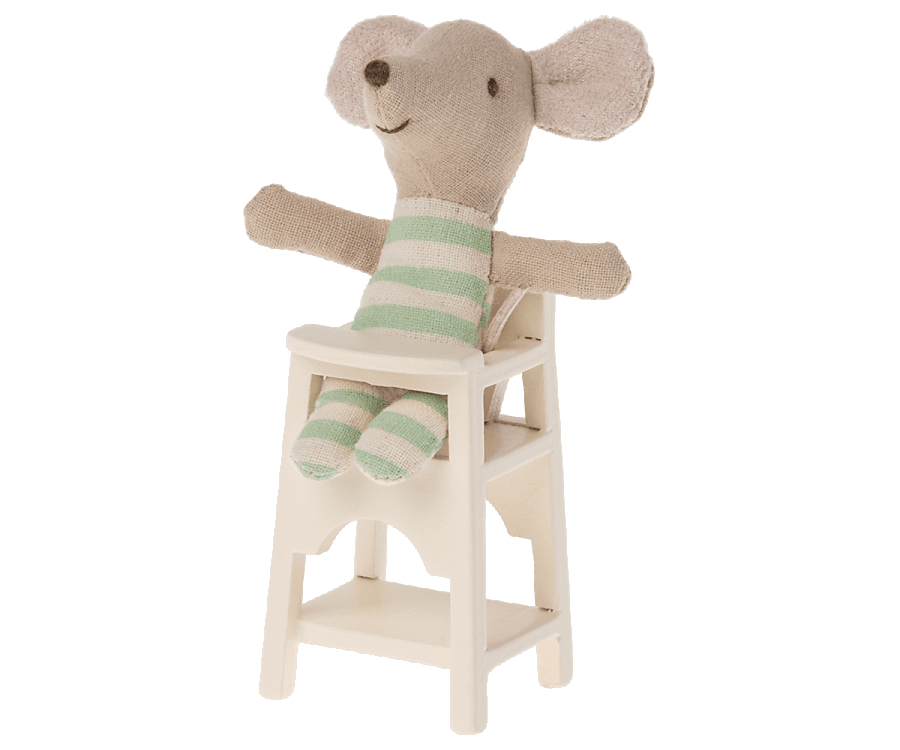 Maileg New High Chair for Mice, Off White: Fall Winter Collection 2022 Furniture - Ruby & Grace 